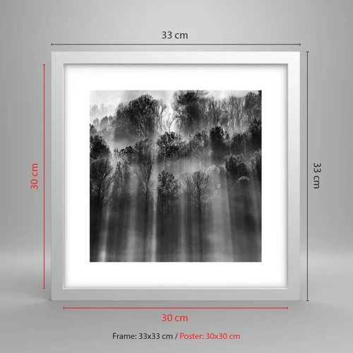 Affiche dans un cadre blanc - Poster - Dans les flots de lumière - 30x30 cm