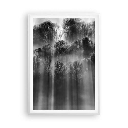 Affiche dans un cadre blanc - Poster - Dans les flots de lumière - 70x100 cm