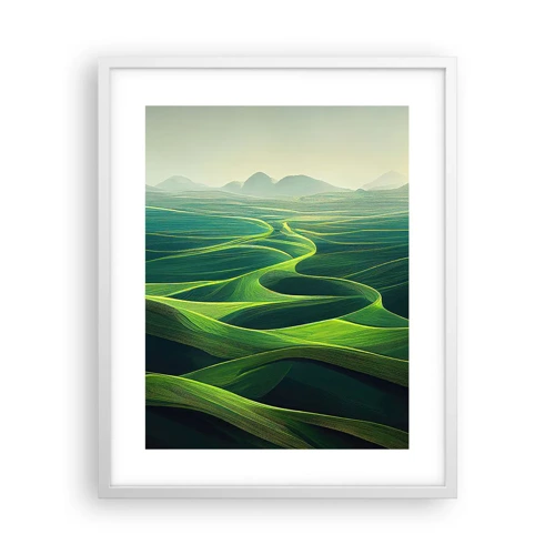 Affiche dans un cadre blanc - Poster - Dans les vallées verdoyantes - 40x50 cm