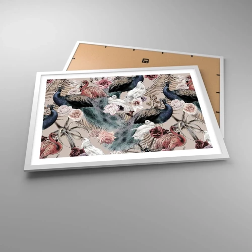Affiche dans un cadre blanc - Poster - Dans un jardin de palace - 70x50 cm
