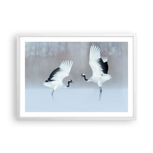 Affiche dans un cadre blanc - Poster - Danse dans le brouillard - 70x50 cm