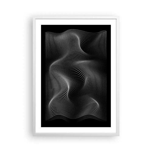 Affiche dans un cadre blanc - Poster - Danse de lumière dans l'espace - 50x70 cm