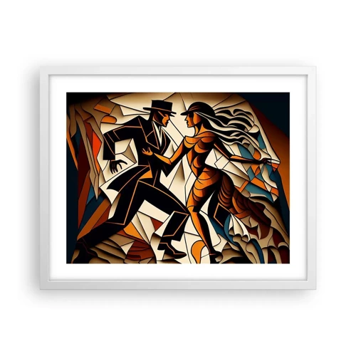 Affiche dans un cadre blanc - Poster - Danse de passion et de volupté - 50x40 cm