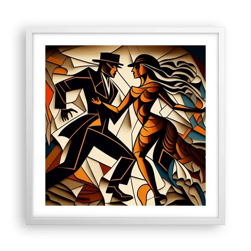 Affiche dans un cadre blanc - Poster - Danse de passion et de volupté - 50x50 cm