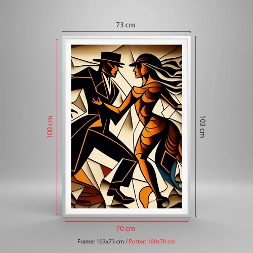 Affiche dans un cadre blanc - Poster - Danse de passion et de volupté - 70x100 cm