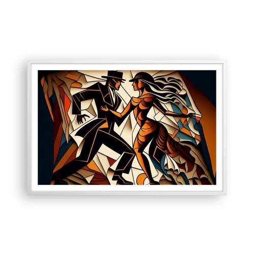 Affiche dans un cadre blanc - Poster - Danse de passion et de volupté - 91x61 cm