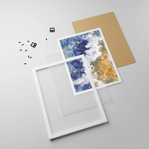 Affiche dans un cadre blanc - Poster - Danse des éléments - 40x50 cm