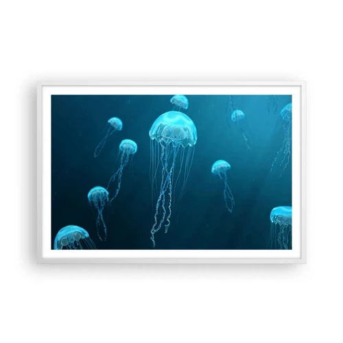 Affiche dans un cadre blanc - Poster - Danse océanique - 91x61 cm