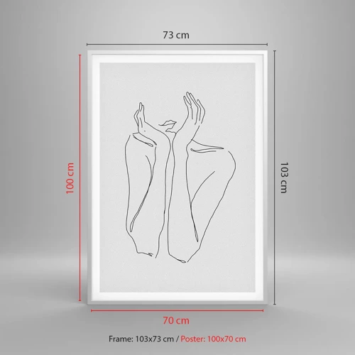 Affiche dans un cadre blanc - Poster - De quoi rêvent les femmes - 70x100 cm