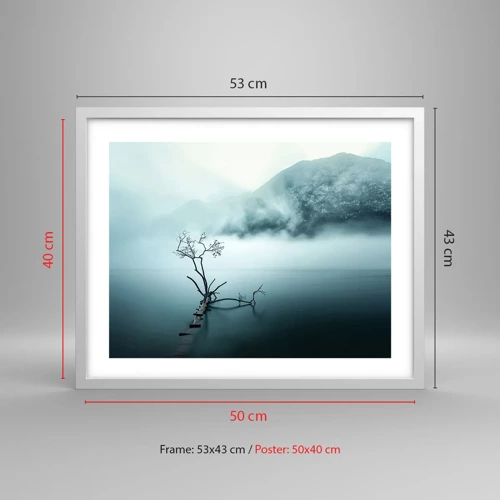 Affiche dans un cadre blanc - Poster - D'eau et de brouillard - 50x40 cm