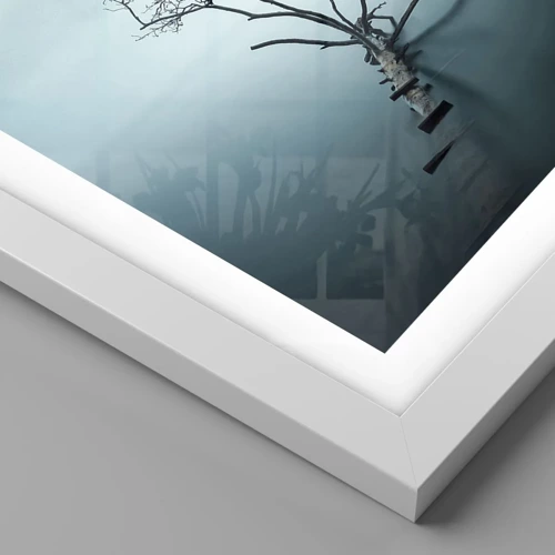 Affiche dans un cadre blanc - Poster - D'eau et de brouillard - 50x50 cm