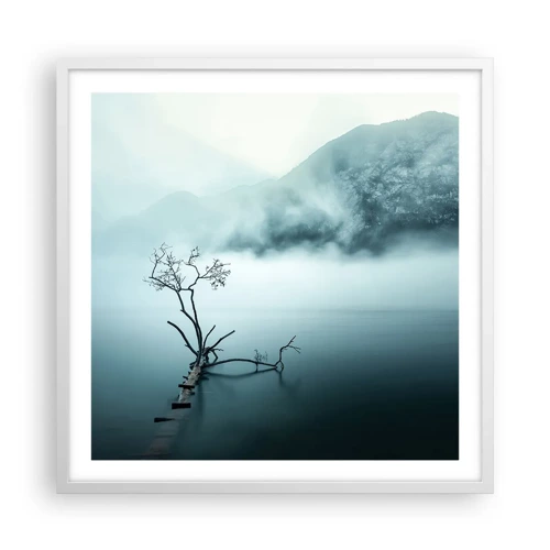 Affiche dans un cadre blanc - Poster - D'eau et de brouillard - 60x60 cm