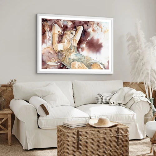 Affiche dans un cadre blanc - Poster - D'humeur lilas - 50x40 cm