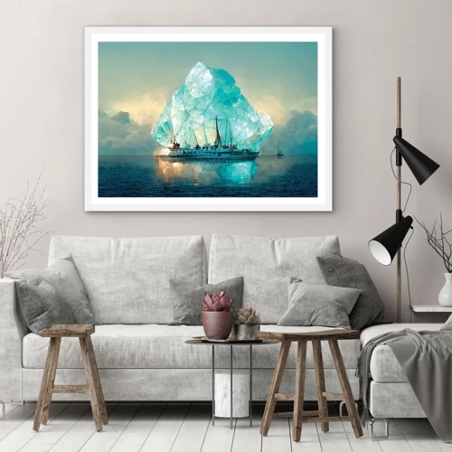 Affiche dans un cadre blanc - Poster - Diamant arctique - 100x70 cm