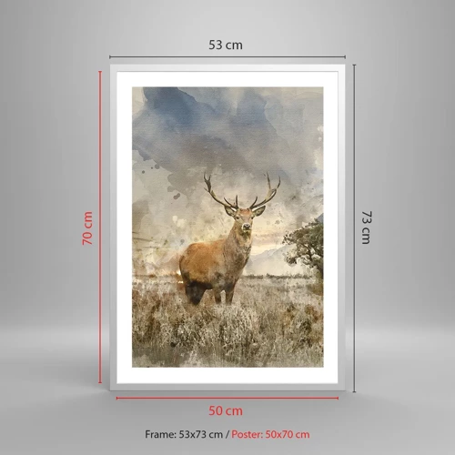 Affiche dans un cadre blanc - Poster - Dignité - force - majesté - 50x70 cm