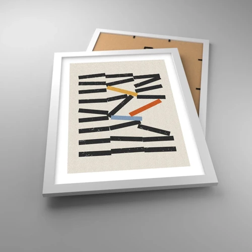Affiche dans un cadre blanc - Poster - Dominos – composition - 30x40 cm