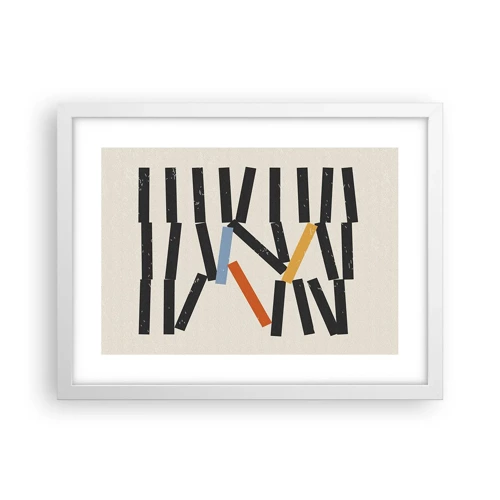 Affiche dans un cadre blanc - Poster - Dominos – composition - 40x30 cm