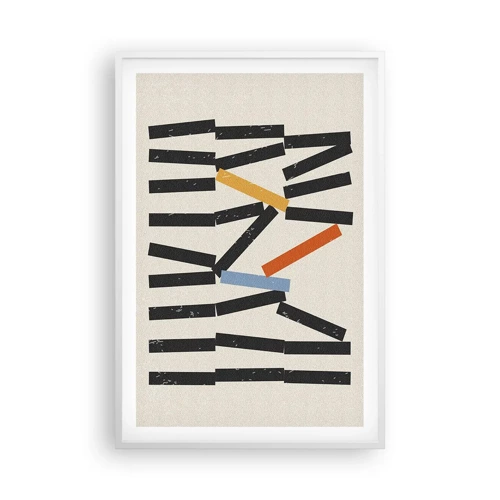 Affiche dans un cadre blanc - Poster - Dominos – composition - 61x91 cm