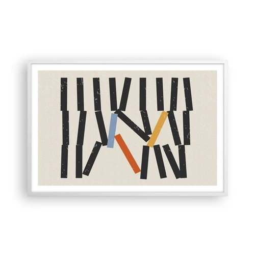 Affiche dans un cadre blanc - Poster - Dominos – composition - 91x61 cm