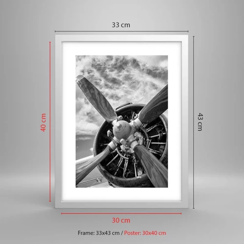 Affiche dans un cadre blanc - Poster - Dompteur de ciel - 30x40 cm
