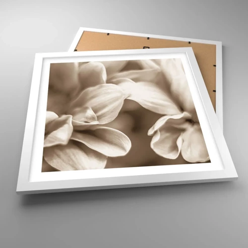Affiche dans un cadre blanc - Poster - Doux comme un sourire - 40x40 cm