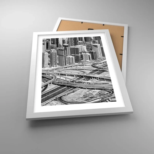 Affiche dans un cadre blanc - Poster - Dubaï - la ville impossible - 30x40 cm