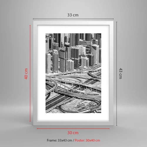 Affiche dans un cadre blanc - Poster - Dubaï - la ville impossible - 30x40 cm