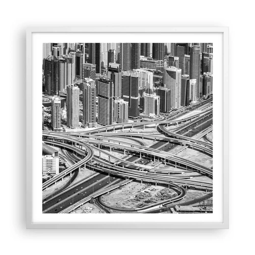 Affiche dans un cadre blanc - Poster - Dubaï - la ville impossible - 60x60 cm