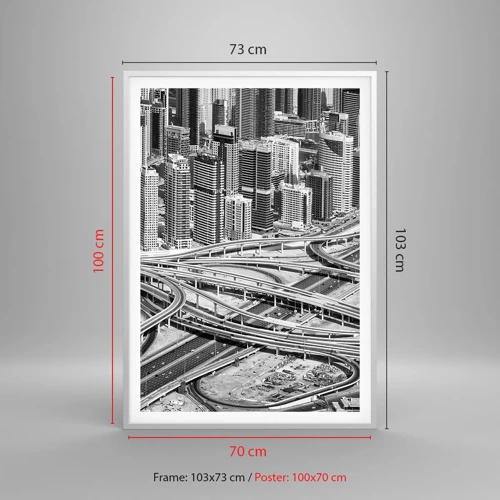 Affiche dans un cadre blanc - Poster - Dubaï - la ville impossible - 70x100 cm
