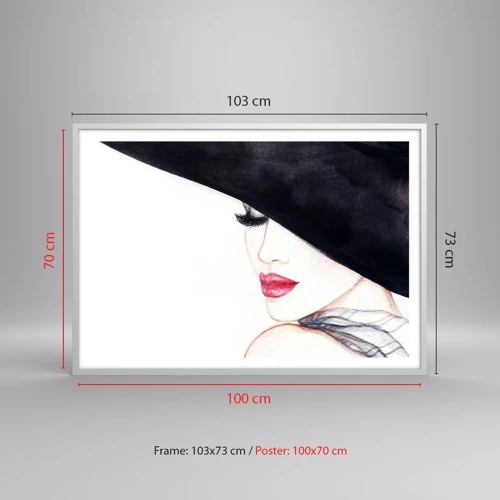 Affiche dans un cadre blanc - Poster - Élégance et sensualité - 100x70 cm