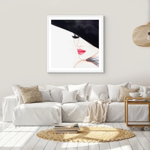 Affiche dans un cadre blanc - Poster - Élégance et sensualité - 40x40 cm