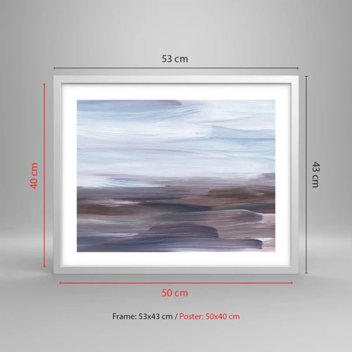 Affiche dans un cadre blanc - Poster - Éléments : eau - 50x40 cm