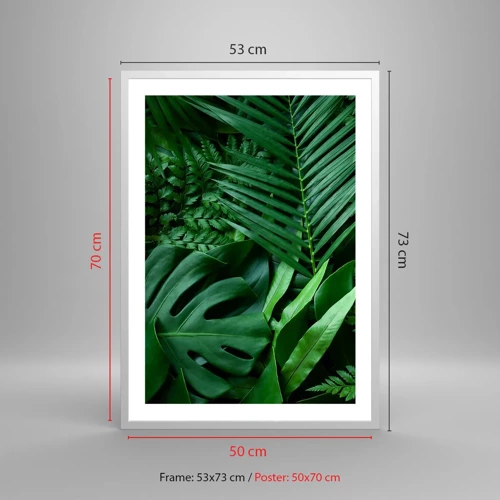 Affiche dans un cadre blanc - Poster - Emmitouflé de verdure - 50x70 cm
