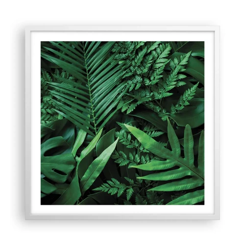 Affiche dans un cadre blanc - Poster - Emmitouflé de verdure - 60x60 cm