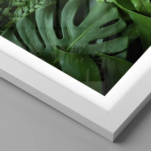 Affiche dans un cadre blanc - Poster - Emmitouflé de verdure - 70x100 cm