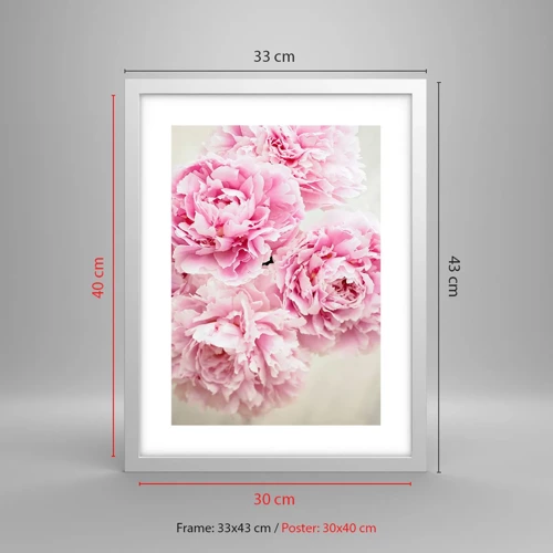 Affiche dans un cadre blanc - Poster - En glamour rose - 30x40 cm