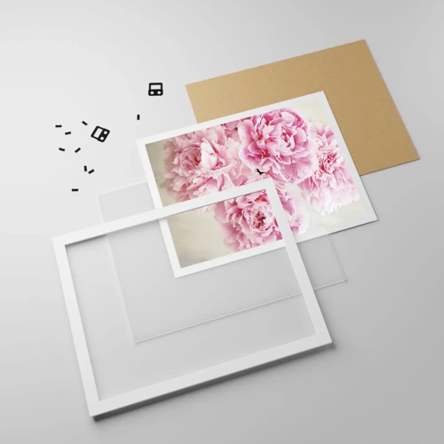 Affiche dans un cadre blanc - Poster - En glamour rose - 40x30 cm