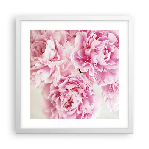 Affiche dans un cadre blanc - Poster - En glamour rose - 40x40 cm