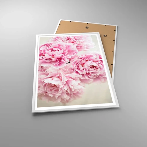 Affiche dans un cadre blanc - Poster - En glamour rose - 70x100 cm