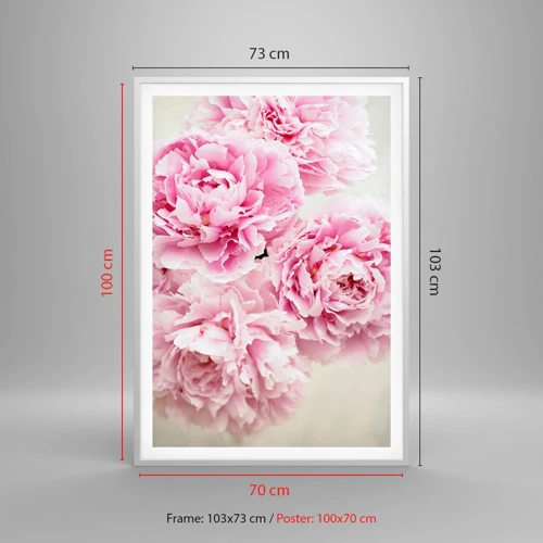 Affiche dans un cadre blanc - Poster - En glamour rose - 70x100 cm