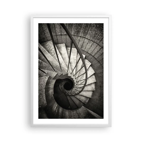 Affiche dans un cadre blanc - Poster - En haut des escaliers, en bas des escaliers - 50x70 cm