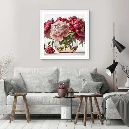 Affiche dans un cadre blanc - Poster - En pleine floraison de beauté - 40x40 cm