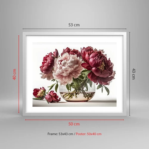 Affiche dans un cadre blanc - Poster - En pleine floraison de beauté - 50x40 cm