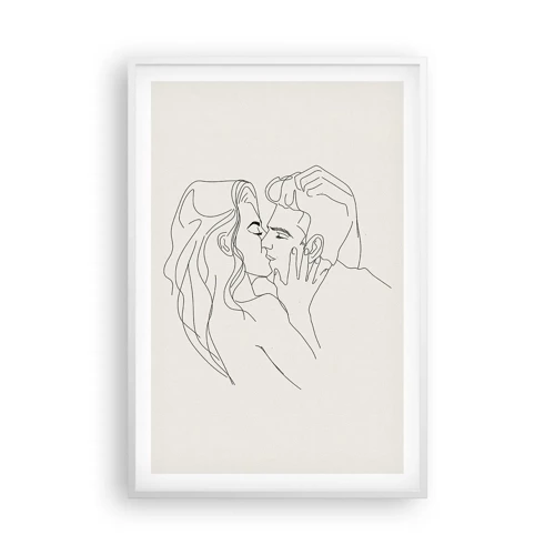 Affiche dans un cadre blanc - Poster - Enlacé de sentiment - 61x91 cm