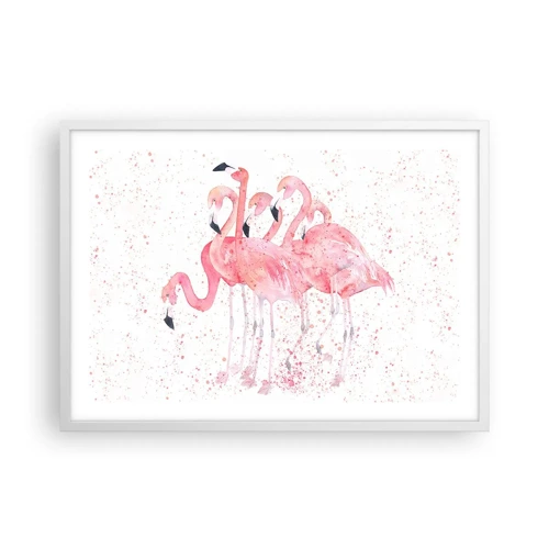 Affiche dans un cadre blanc - Poster - Ensemble rose - 70x50 cm