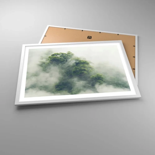 Affiche dans un cadre blanc - Poster - Enveloppé de brouillard - 70x50 cm