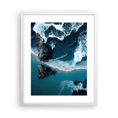 Affiche dans un cadre blanc - Poster - Enveloppé par les vagues - 40x50 cm