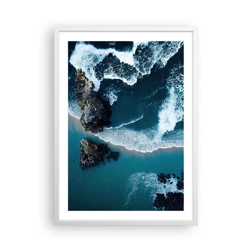 Affiche dans un cadre blanc - Poster - Enveloppé par les vagues - 50x70 cm