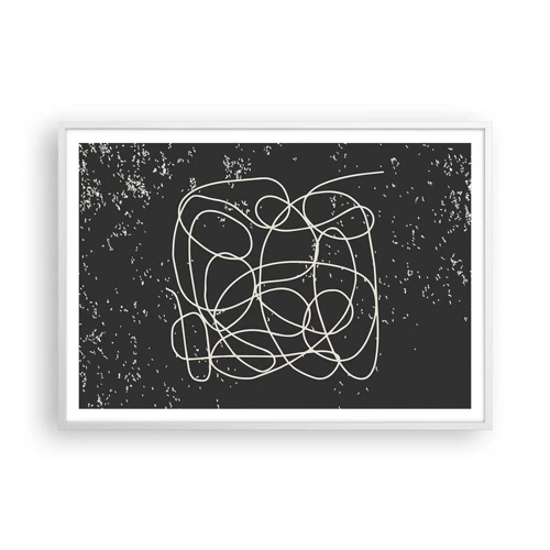 Affiche dans un cadre blanc - Poster - Errance des pensées - 100x70 cm