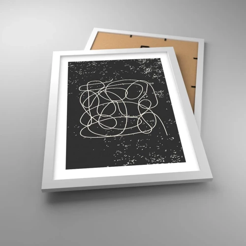 Affiche dans un cadre blanc - Poster - Errance des pensées - 30x40 cm